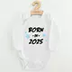Children's printed body - BORN IN 2025 - lange mouw - katoen
