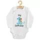 Babyromper - My 1st birthday - Blauwe teddybeer - Longsleeve
