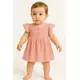 Baby kleding - Katoen jurk - Korte mouwen - Roze - Kinderen