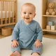 Wikkelromper - 100% Katoen - Katoen - Lange Mouwen - Babyblauw