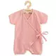 Romper - roze - katoen - overslagontwerp - korte mouwen