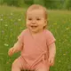 Babysuit - Katoen - Roze - 100% Katoen - Wafelpatroon - Overhemdstijl