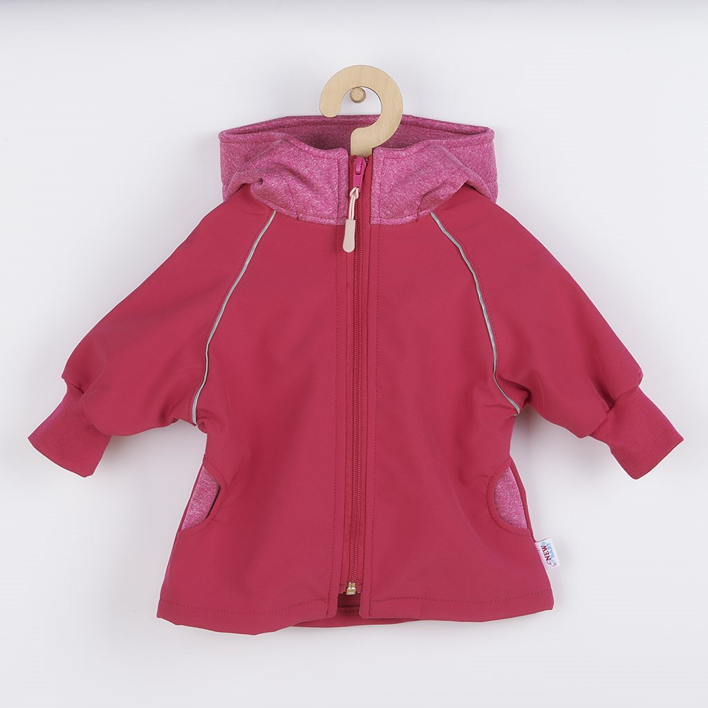 Softshell baby jacket - roze - maat 74 (6-9 maanden) - waterafstotend