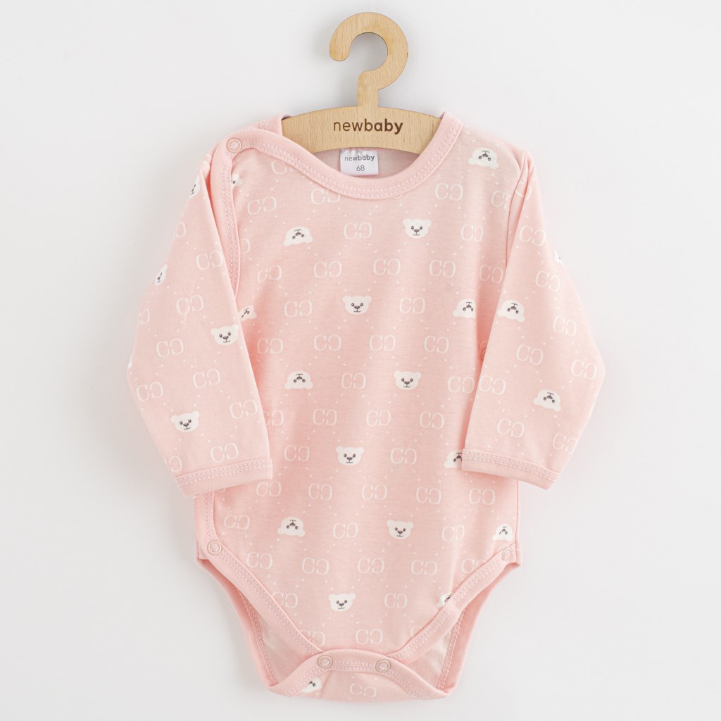 Babyromper - Roze - Met beertjespatroon - Maat 68 (4-6 maanden)