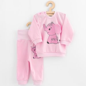 Babyset - T-shirt en sweatpants - Roze met olifantenprint