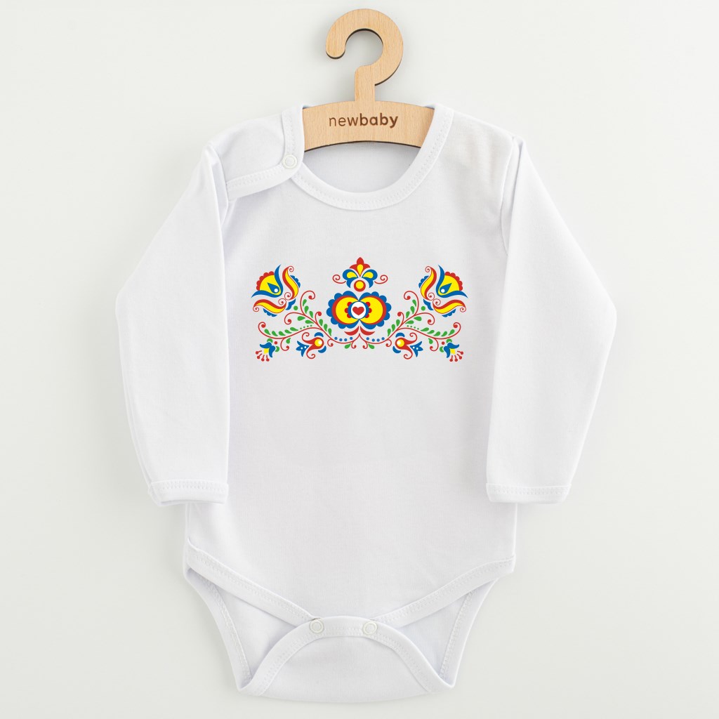 Baby bodysuit - Lange mouwen - Folkloristisch patroon - 100% katoen