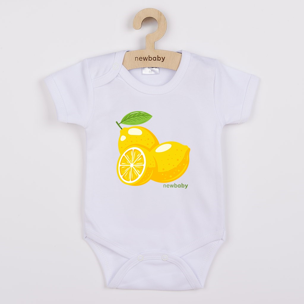 Baby rompertje - korte mouwen - citroen print - 100% katoen