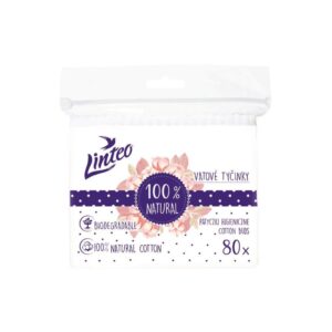 Linteo Baby wattenstaafjes 80 stuks papier - Katoenen oorstaafjes
