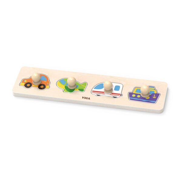 Viga Houten Puzzel met Handvatten Transport 4 stukjes - Kinderpuzzel