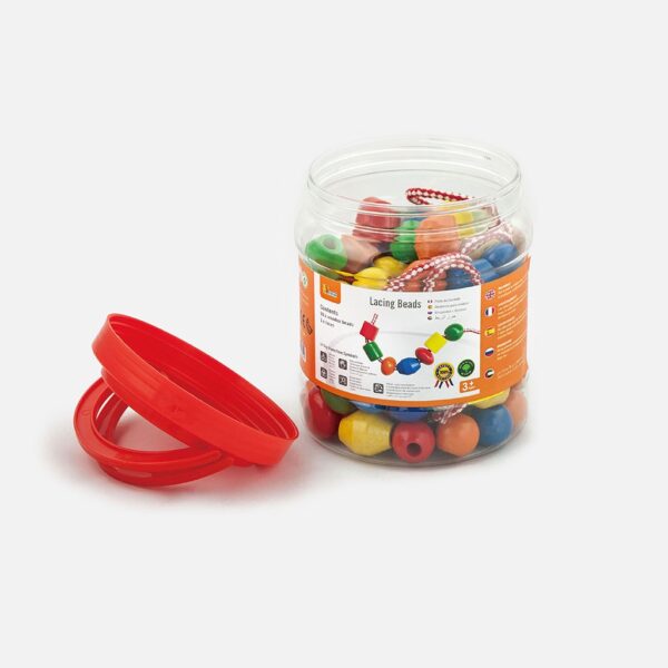 Viga houten rijgkralen 90 stuks multicolor - Kralen rijgset