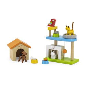 Viga houten dierenset 4 figuren met accessoires - Speelfigurenset