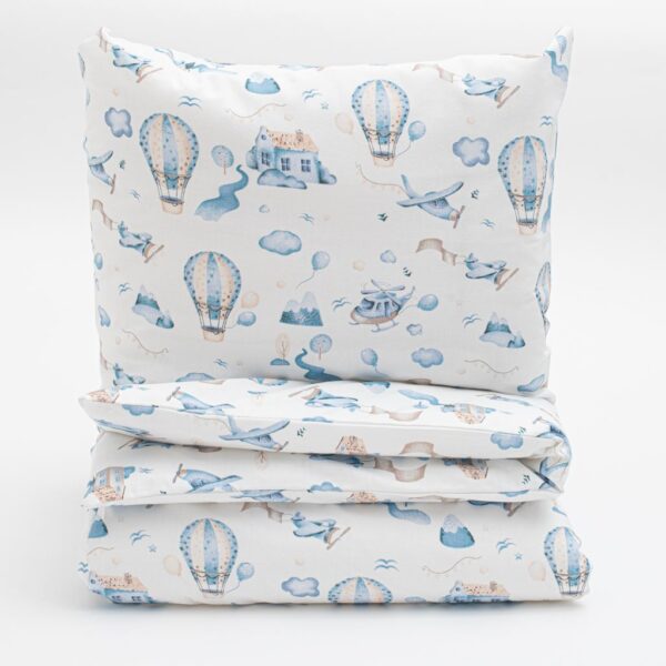 New Baby katoenen wiegset 90x120 cm blauw - Babydekbedset