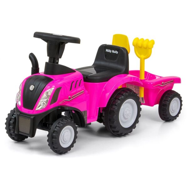 Milly Mally New Holland T7 loopauto tractor roze - Rijderspeelgoed