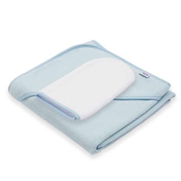 New Baby BASIC badcape met capuchon 80x80 cm blauw - Badponcho