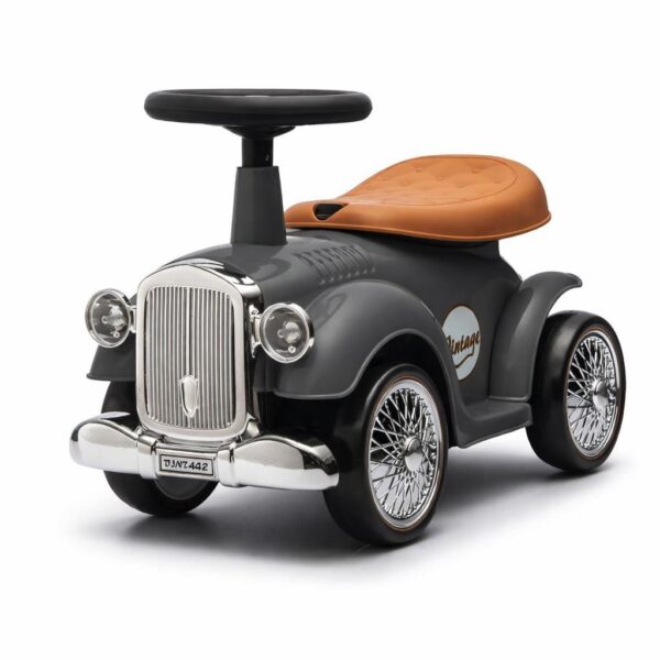 Baby Mix Retro loopauto grijs met claxon - Loopfiets
